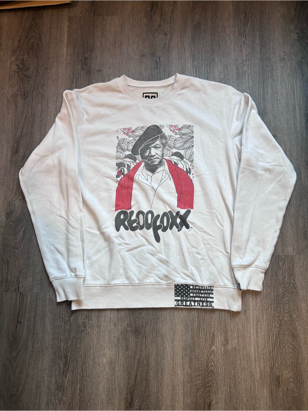 Roots Of Fight Men's Redd Foxx Long Sleeve Sweatshirt White Men’s Size Medium